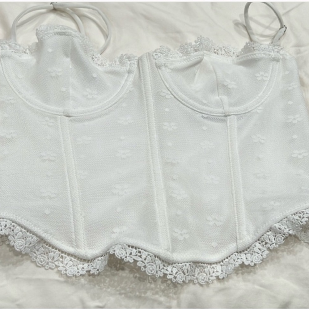 White fox corset top never worn